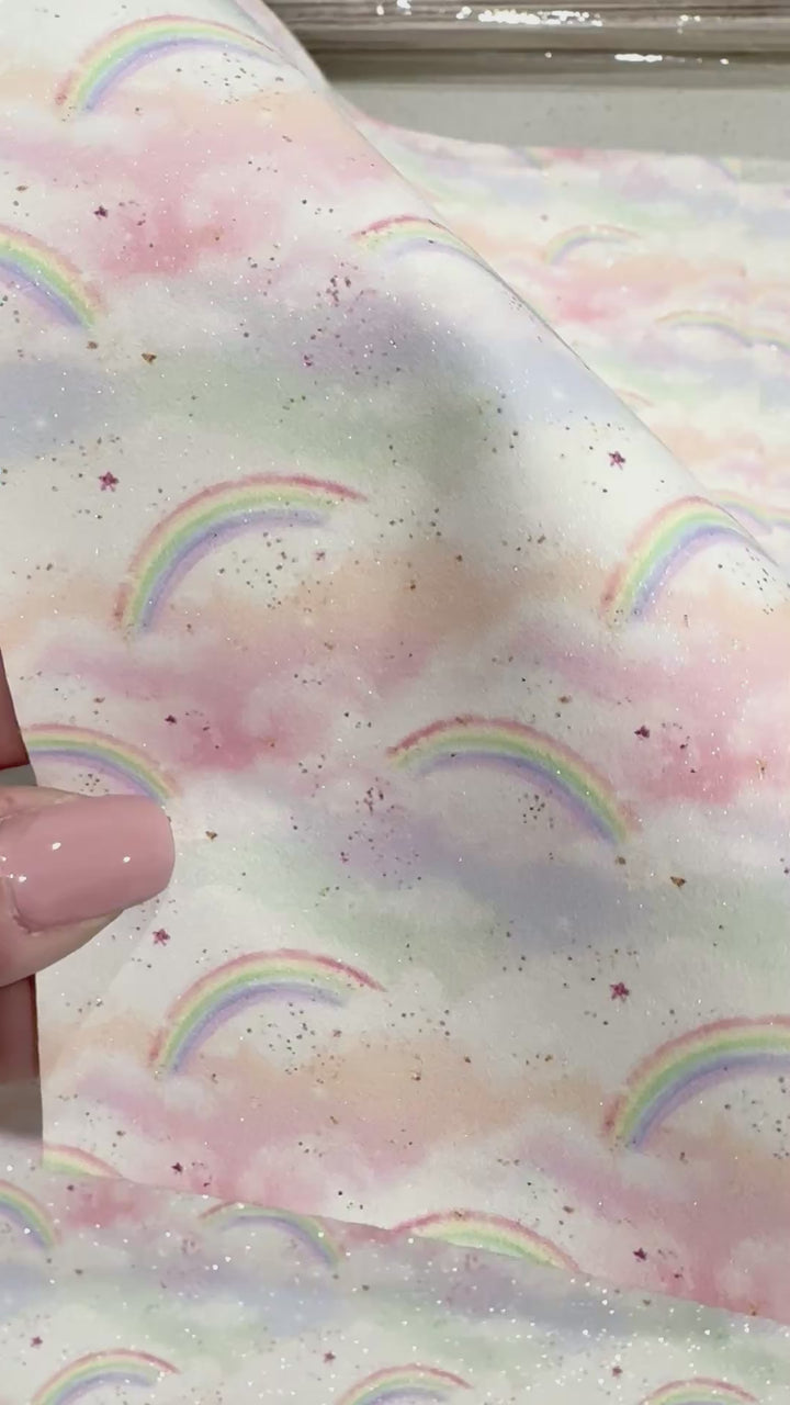 Magic Rainbows Shimmer Suede Leatherette