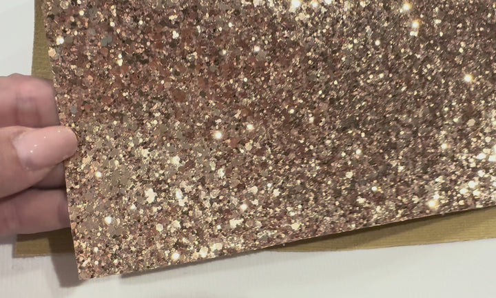 Luxe Rose Gold Chunky Glitter Leatherette