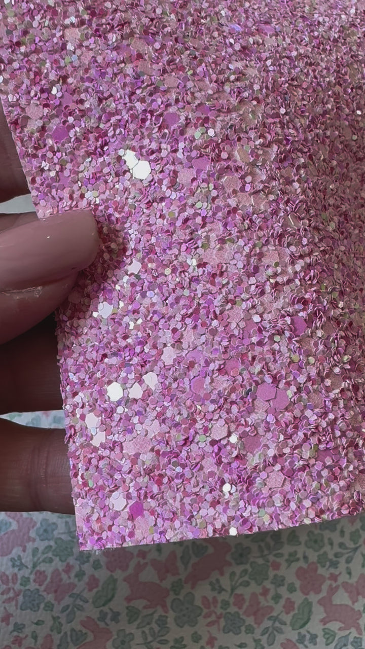 Perfectly Pink Chunky Glitter Leather