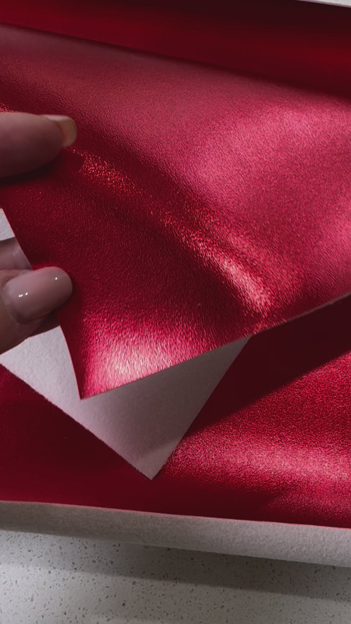 Metallic Red Smooth Faux Leatherette