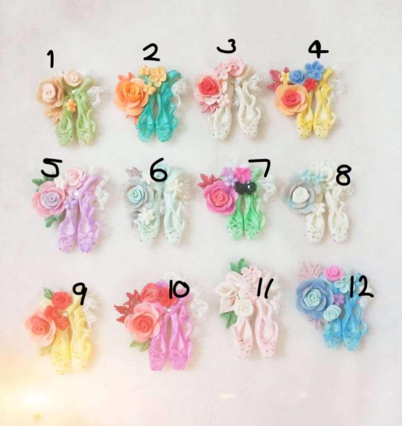 Ballet Slippers Bow Clay Embellishments