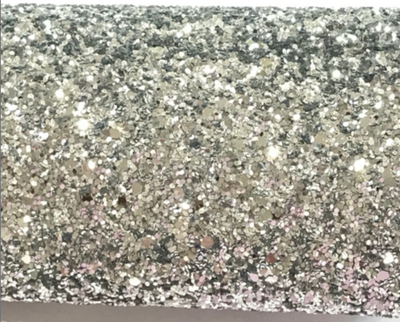 Silver Chunky Glitter Leatherette