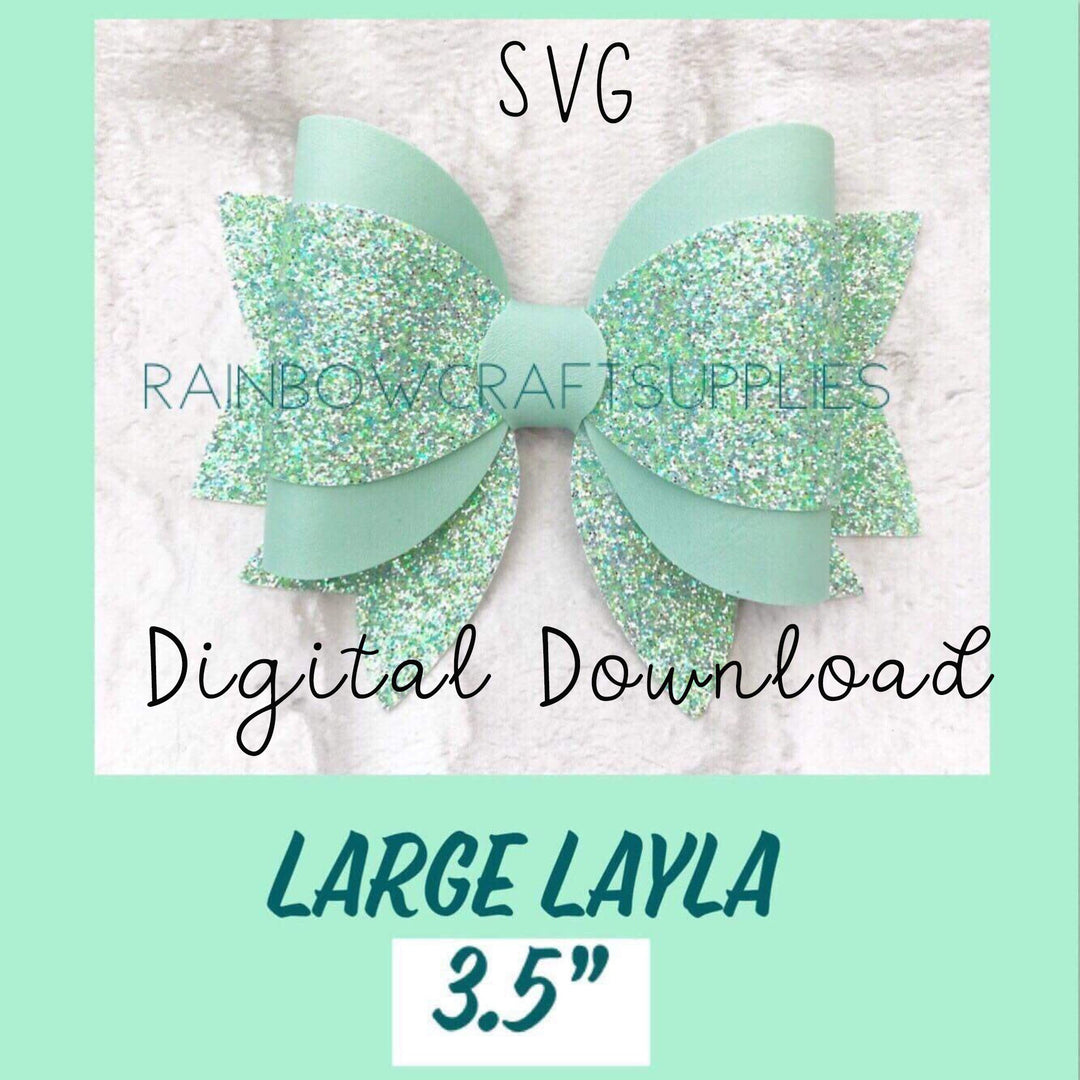 3.5" Layla Bow SVG and PDF - Triple Layer Hair Bow Template  - DIGITAL DOWNLOAD