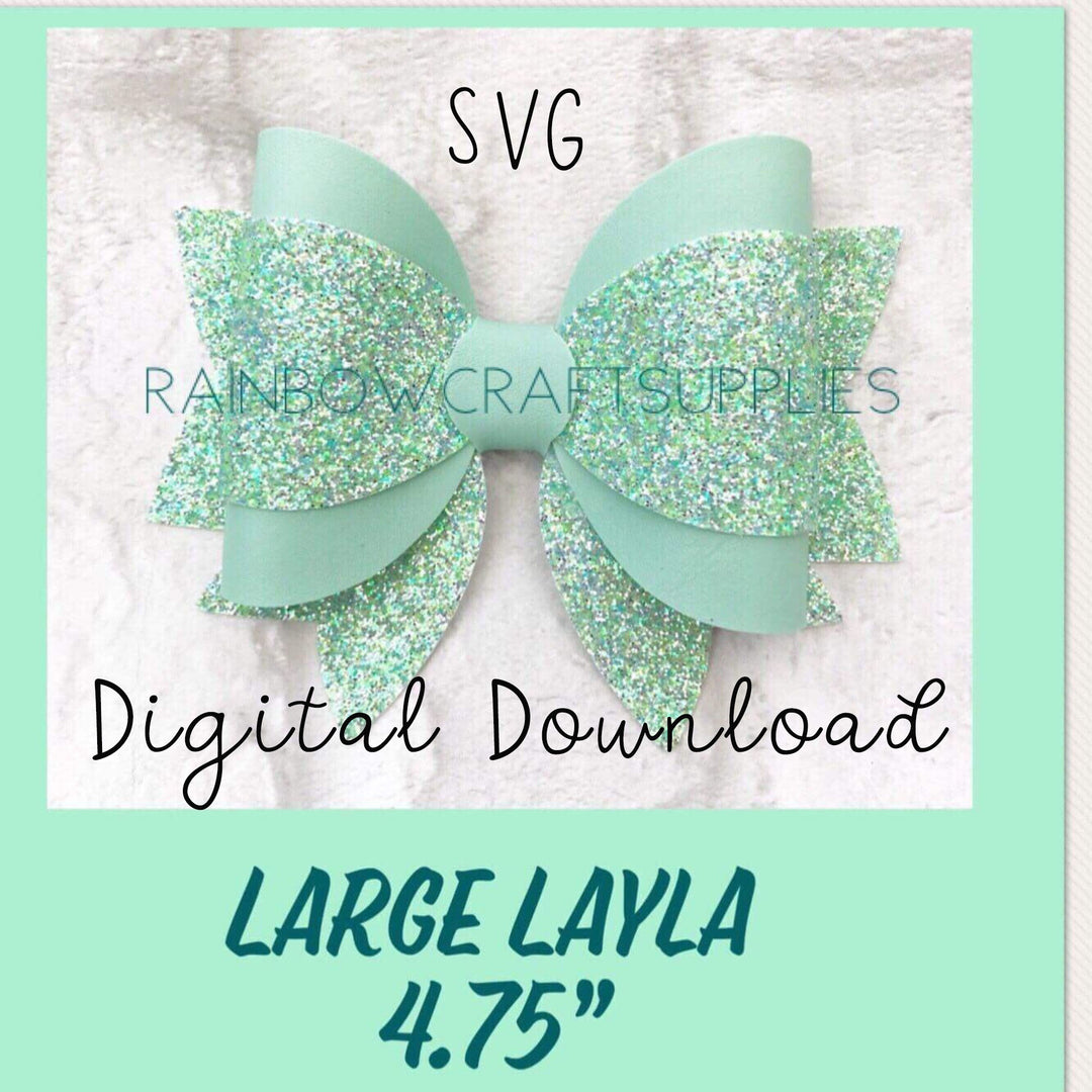 4.75" Layla Bow SVG and PDF - Triple Layer Hair Bow Template  - DIGITAL DOWNLOAD