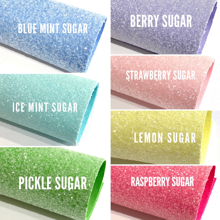Blue Mint Sugar Chunky Glitter Leather
