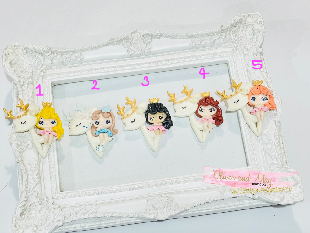 Riding Princess Girls Bow Clay Embellishment