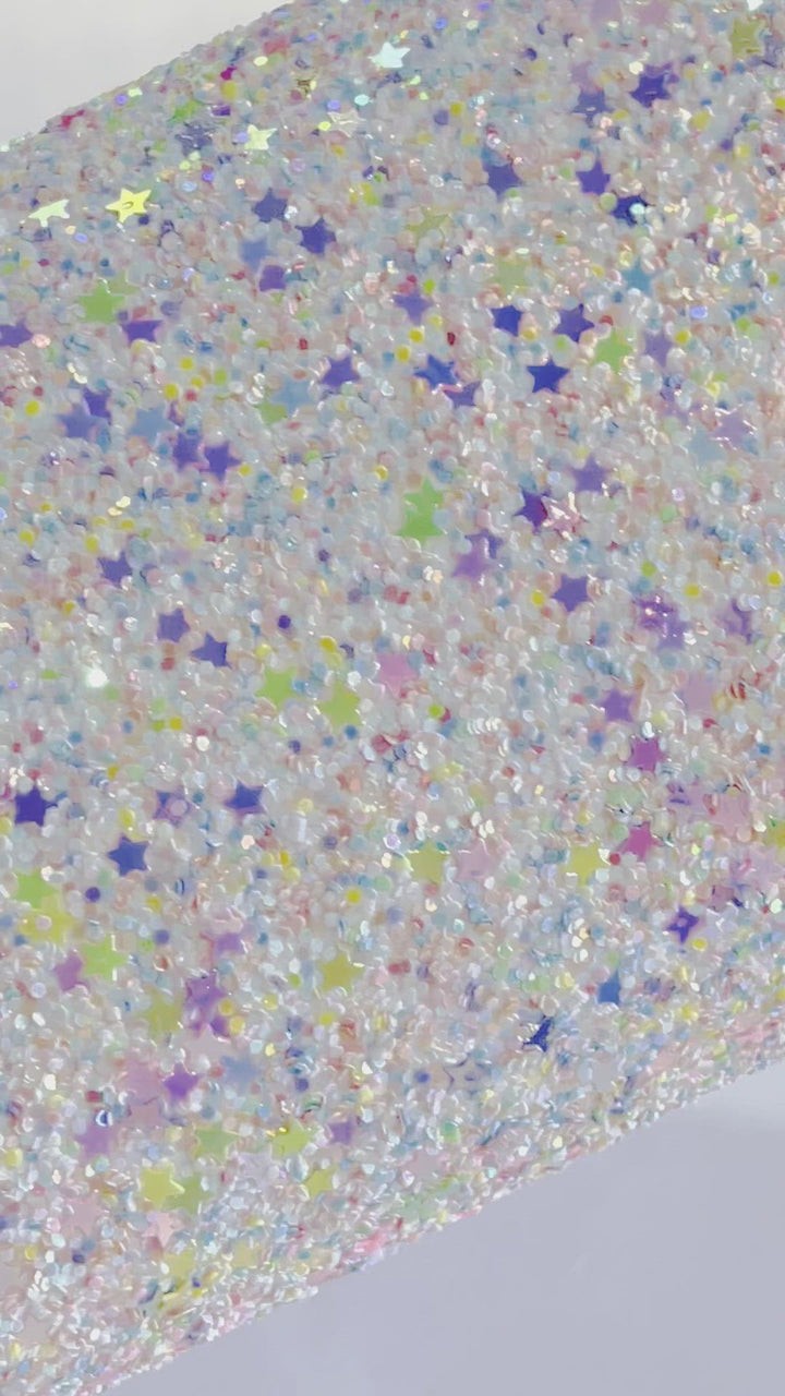 Fairy Stars Chunky Glitter Fabric Sheet