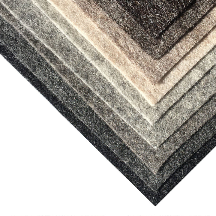 Feutre de laine mérinos gris moyen chiné de 1 mm, feuille de 8 x 11 po - No. G1-6