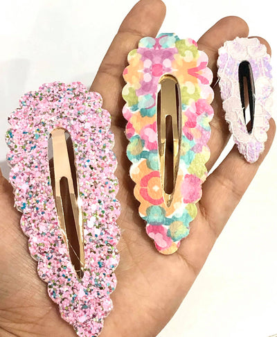 Trace and Cut Scalloped Snap Clip Plastic Template Combo  - 4 Sizes ~ XS, Small, Med and Large