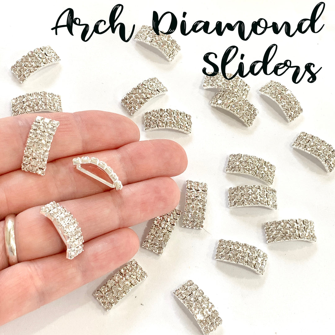 Rhinestone Arched Buckle Sliders - Lots of 5