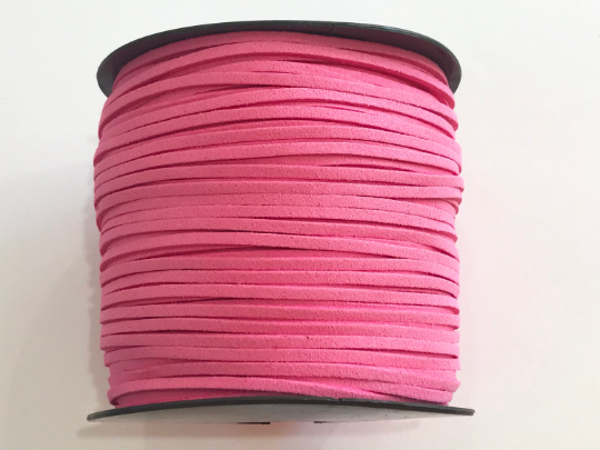 Candy Pink  Faux Suede Cord - 5m - Candy Pink Suede Cord
