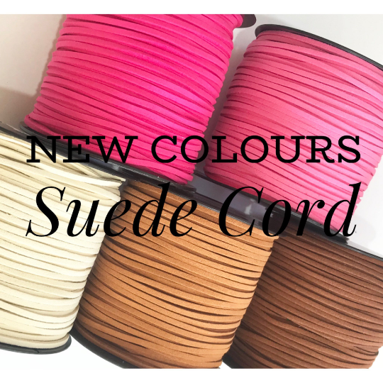 Candy Pink  Faux Suede Cord - 5m - Candy Pink Suede Cord