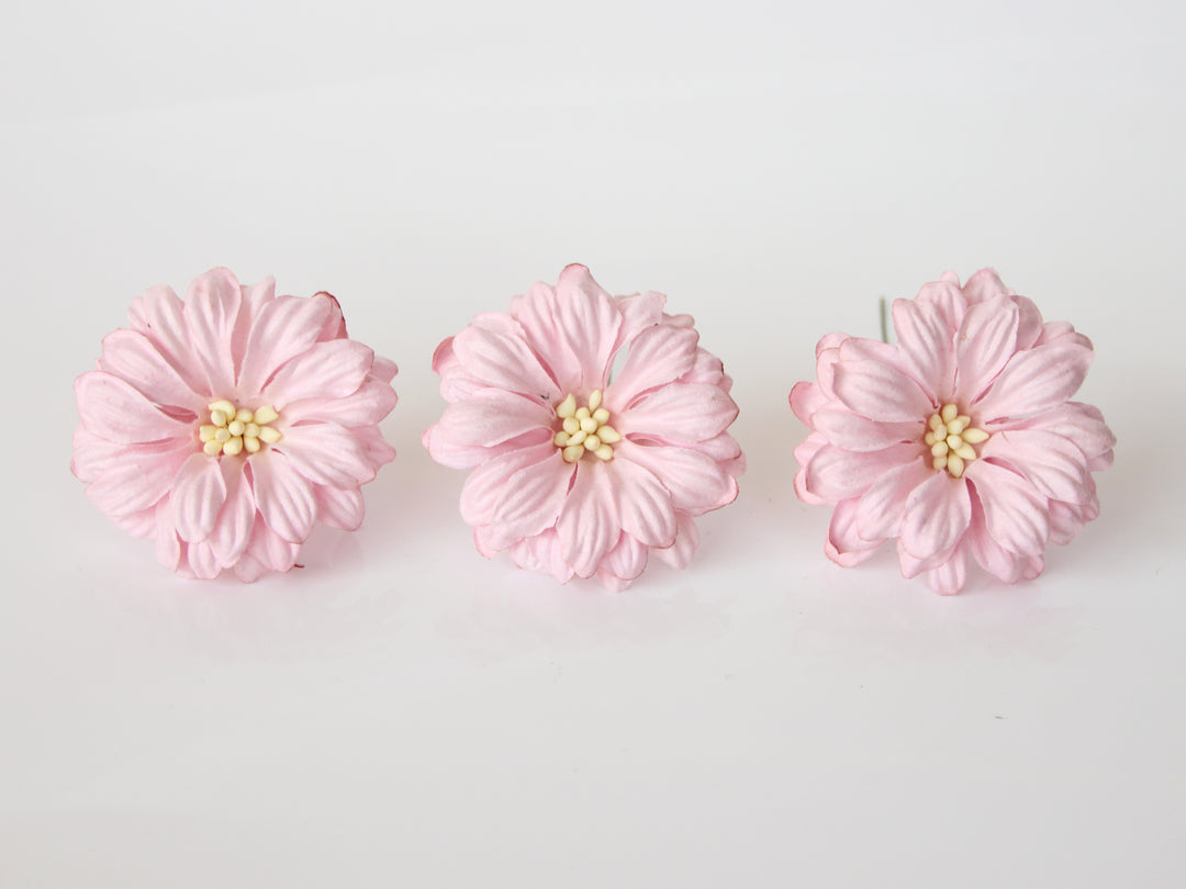 5 pcs Gerberas Mulberry Paper Flowers - Soft Pink