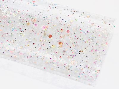 Clear Sprinkle Sequin PVC Sheet