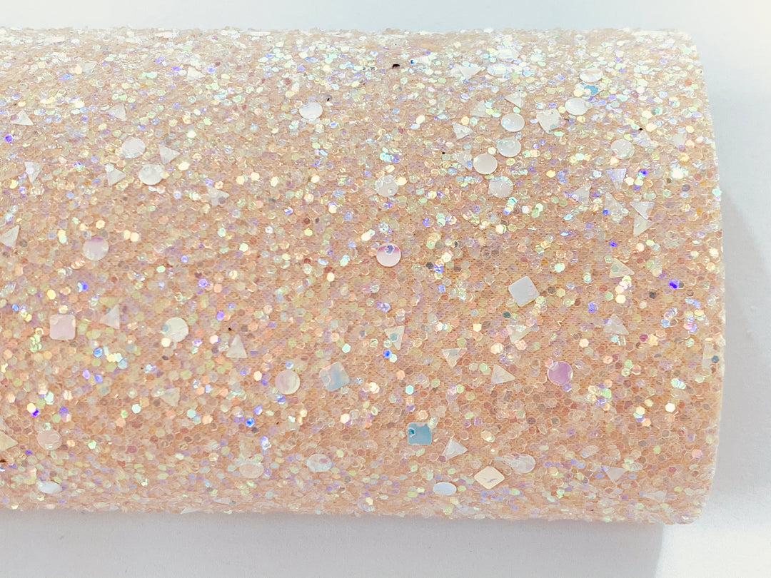 Nude Scattered Gems Chunky Frosted Glitter - Pastel Fleck