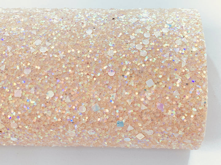 Nude Scattered Gems Chunky Frosted Glitter - Pastel Fleck