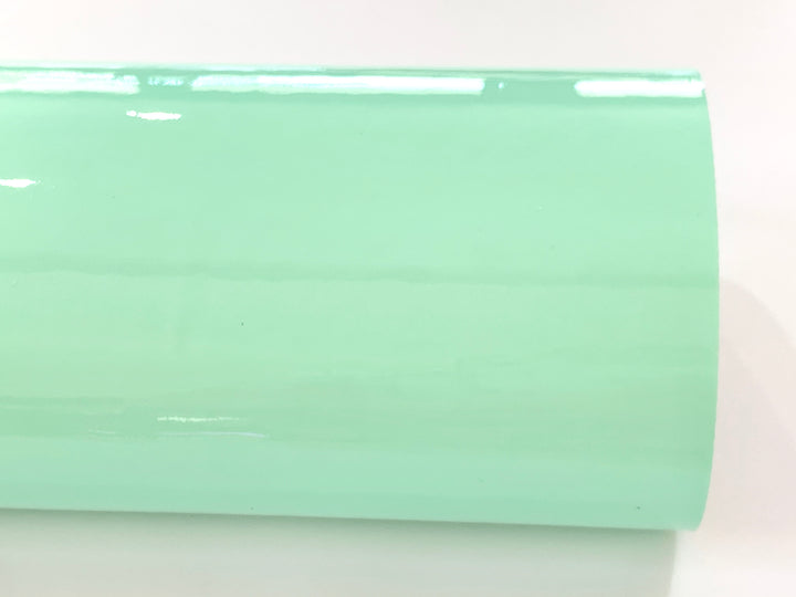 Mint Patent Leather A4 Sheet Glossy Smooth PU Leatherette - 0.75mm