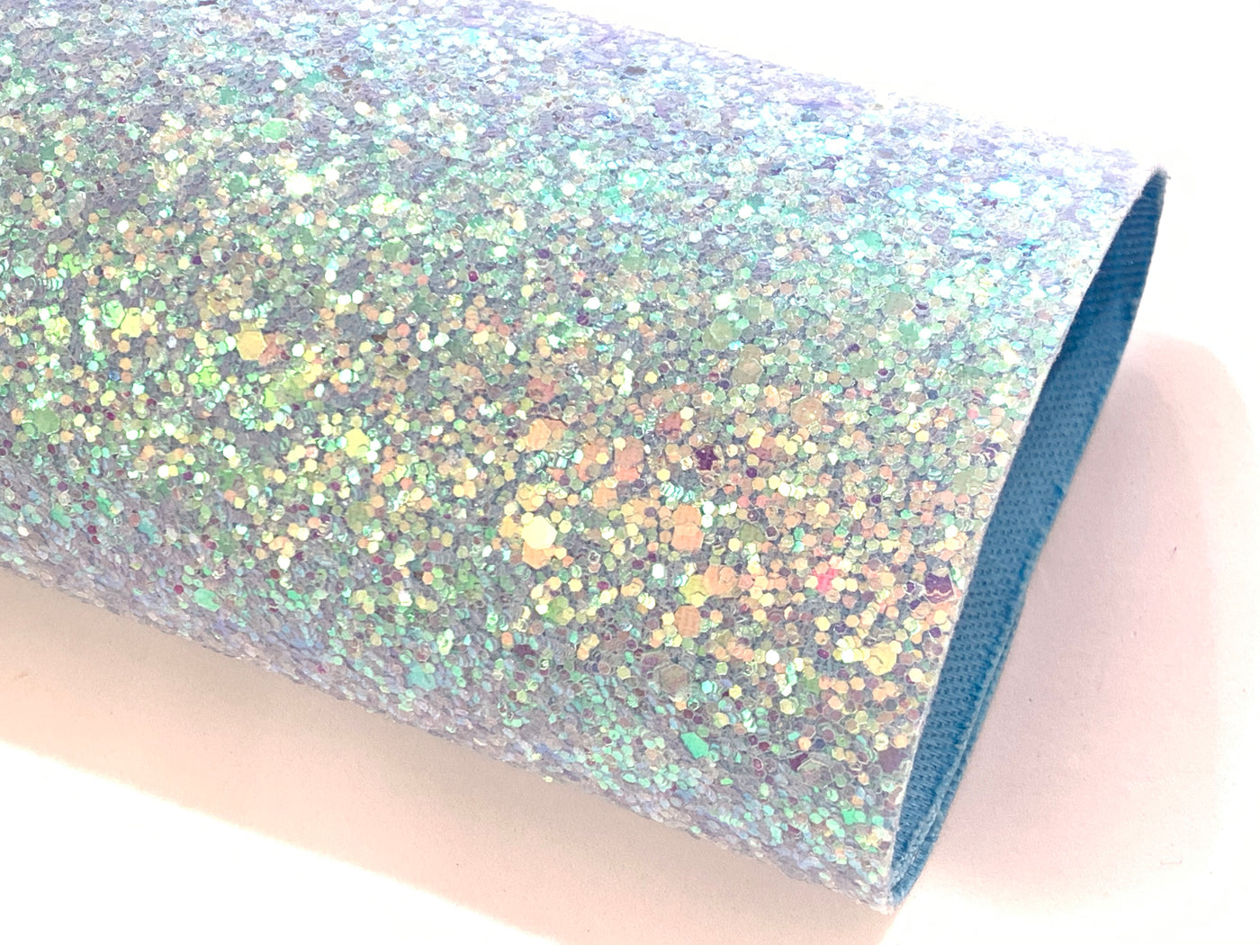 Blue Holographic Sequin Chunky Glitter Canvas