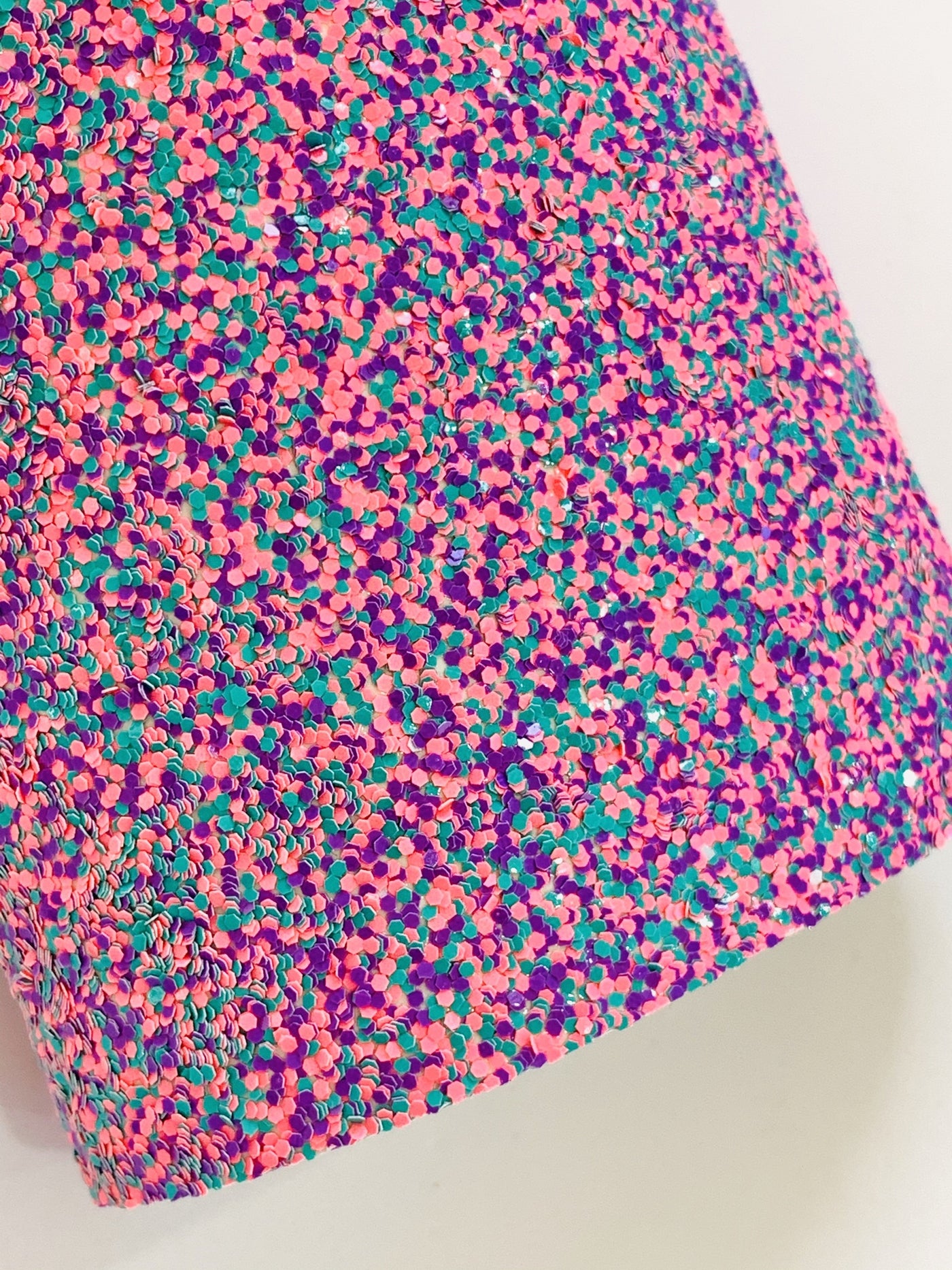 Summer Fiesta Pink Purple Jade Chunky Glitter Fabric Sheet