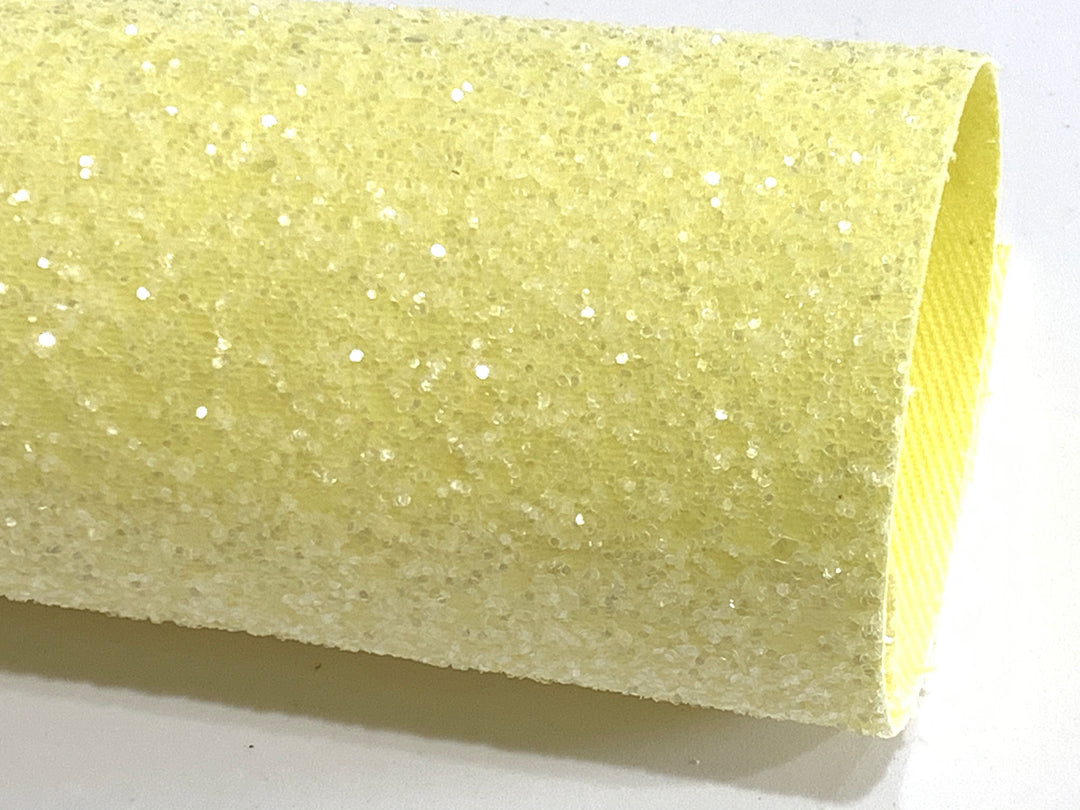 Pastel Yellow Sugar Chunky Glitter A4 Fabric Sheet