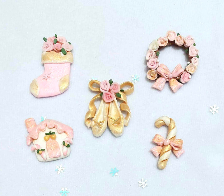 Pink and Gold Bow Clays from our Enchanted Maker