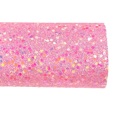 Pink Pastel Kisses Chunky Glitter Leather