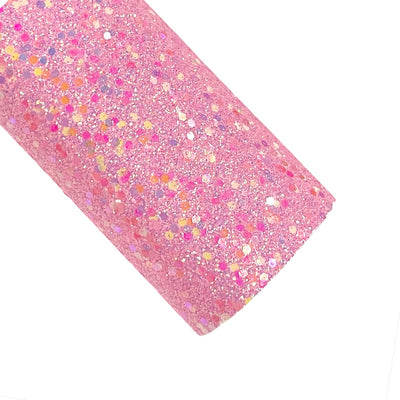 Pink Pastel Kisses Chunky Glitter Leather
