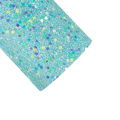 Blue Pastel Kisses Chunky Glitter Leather