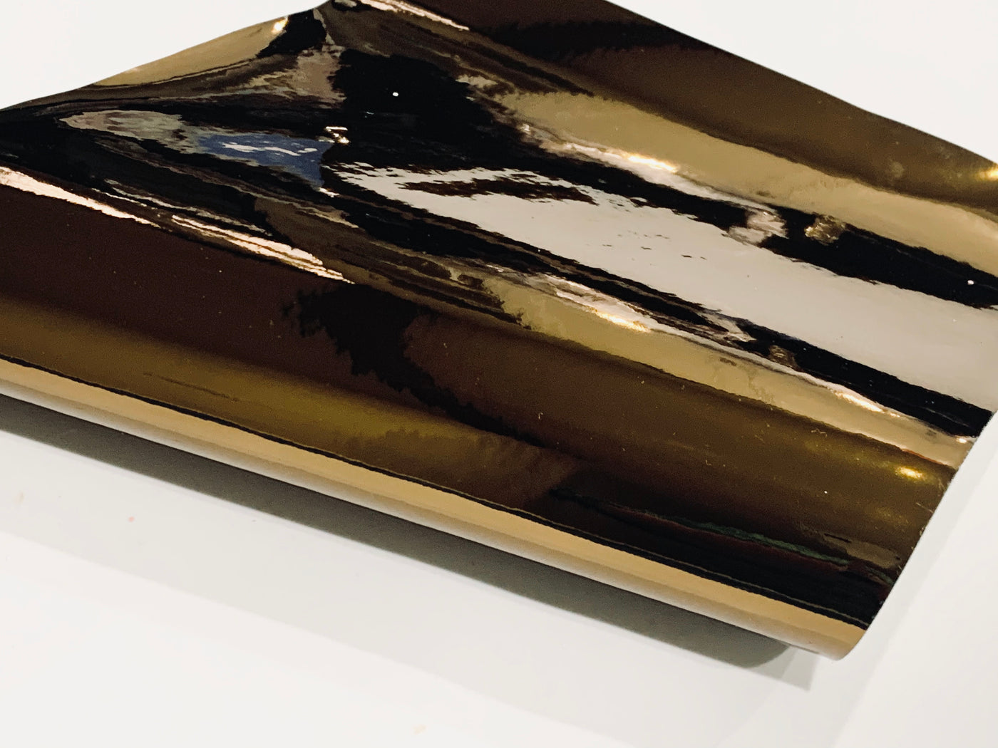 Bronze Mirrored Leatherette 0.8mm Thickness Mirror Bronze Glossy Leather