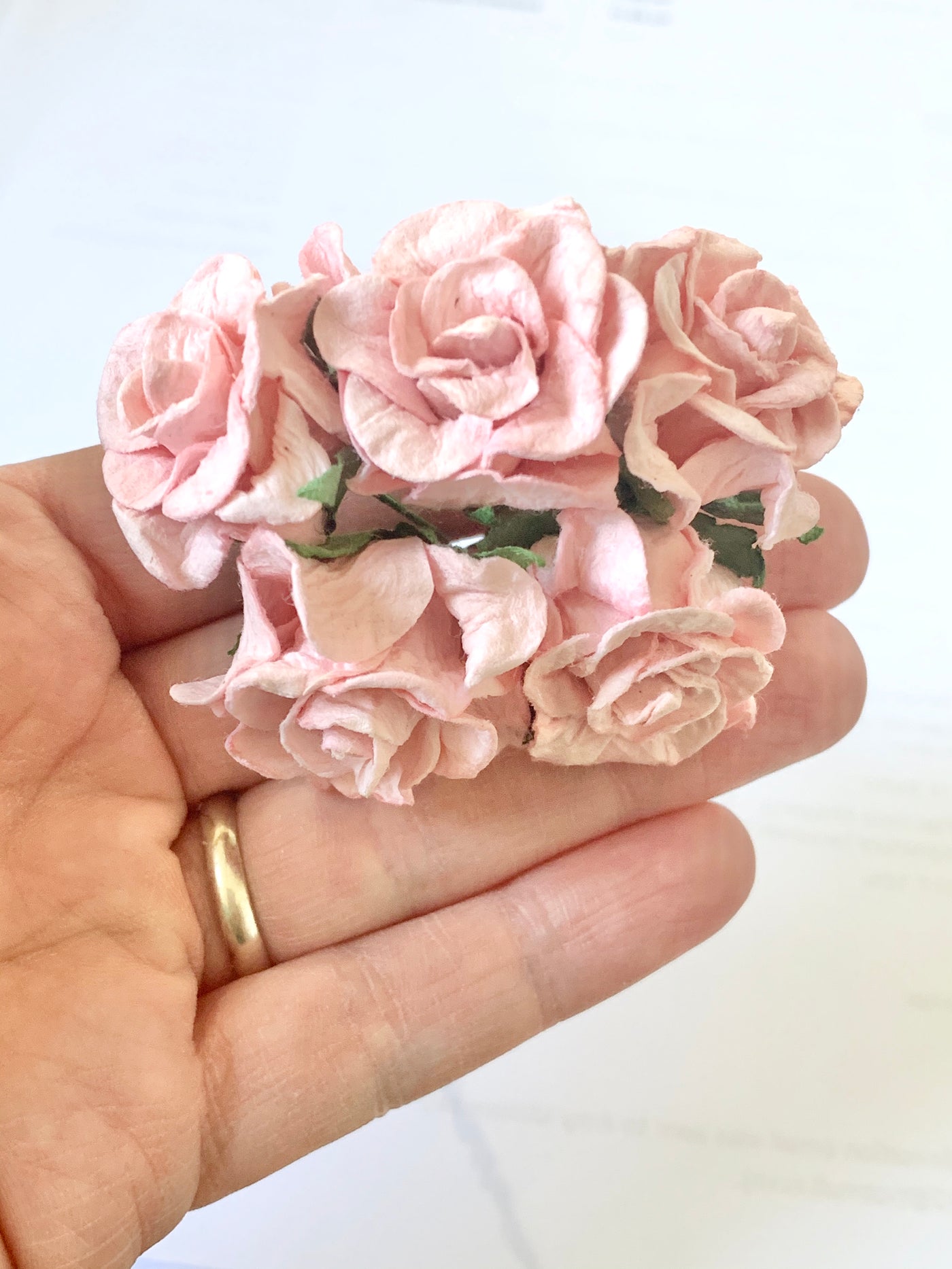 5 pcs Blush Pink  - Mulberry Paper Gardenia Buds - 30mm 3cm