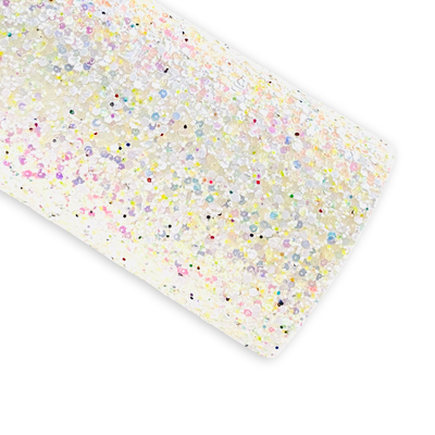 Vanilla Shimmer Chunky Glitter Leather