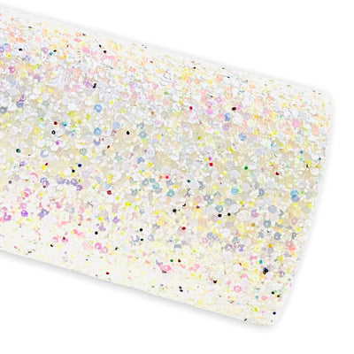 Vanilla Shimmer Chunky Glitter Leather