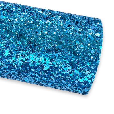 Mermaid Blue Glam Chunky Glitter Leather