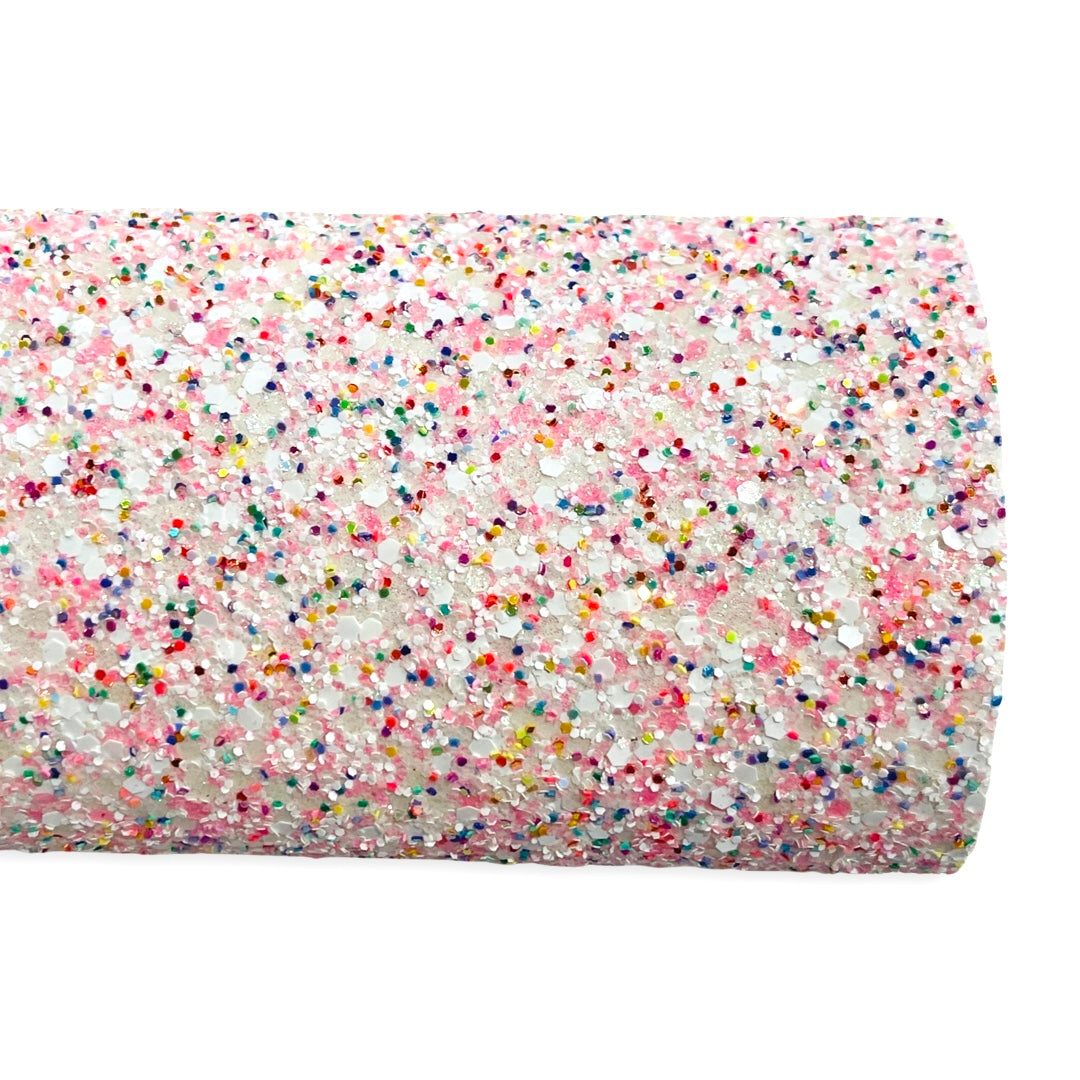 Pink Party Popper Chunky Glitter Leather