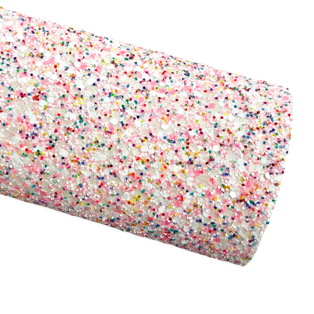 Pink Party Popper Chunky Glitter Leather