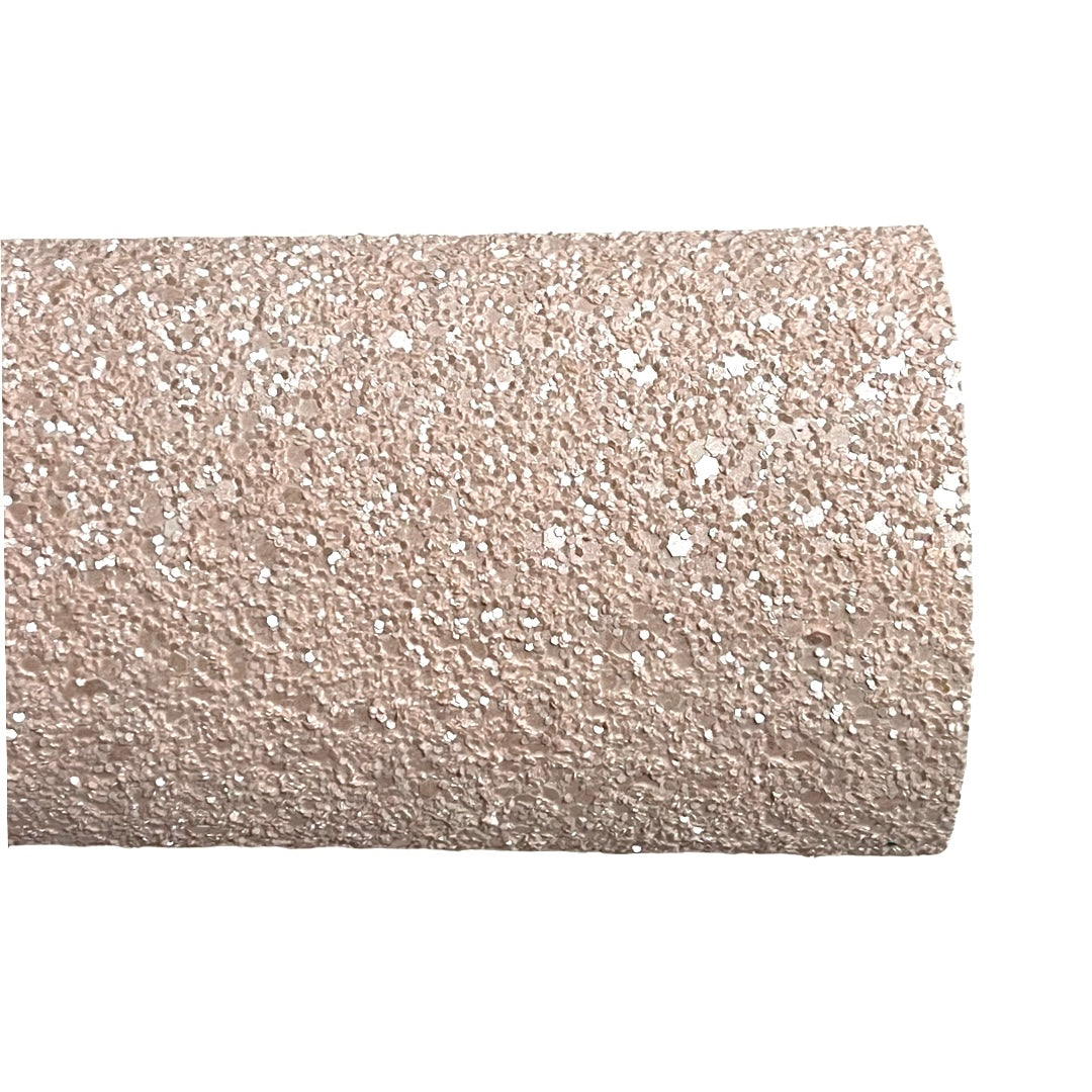 Pink Pearl Matte Chunky Glitter Leather