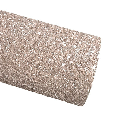 Light Pink Pearl Matte Chunky Glitter Leather