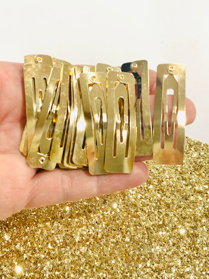 Gold Rectangle Snap Clips - 50mm, 60mm, 70mm and 80mm
