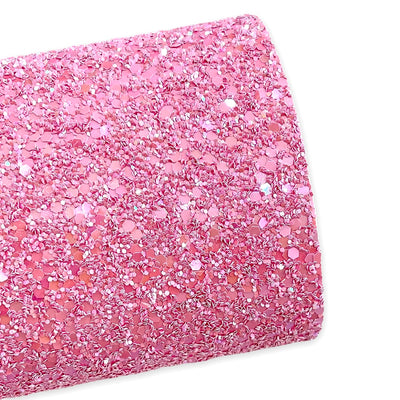 Beauty Pink Chunky Glitter Leather