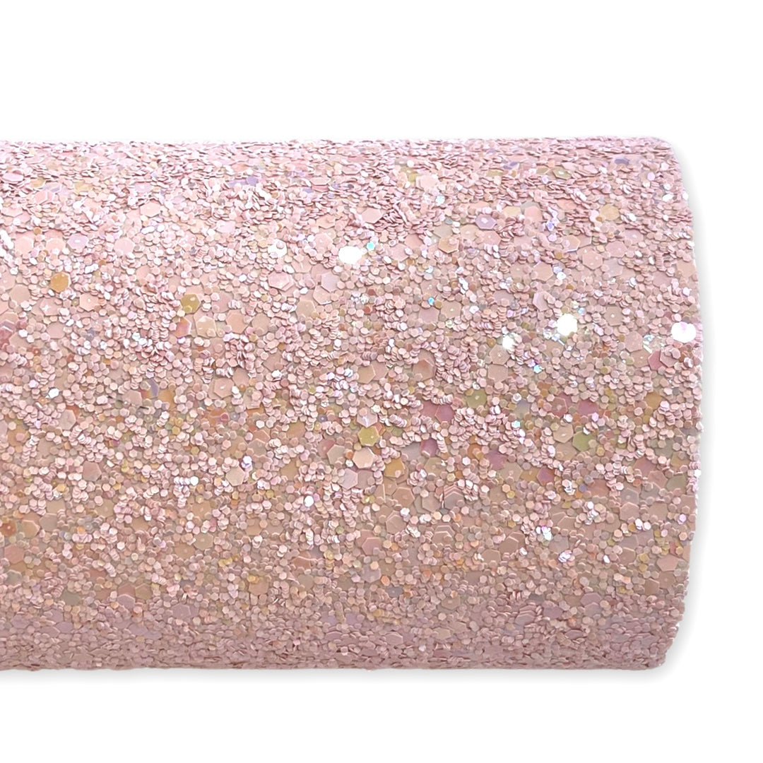 Heavenly Pink Chunky Glitter Leather