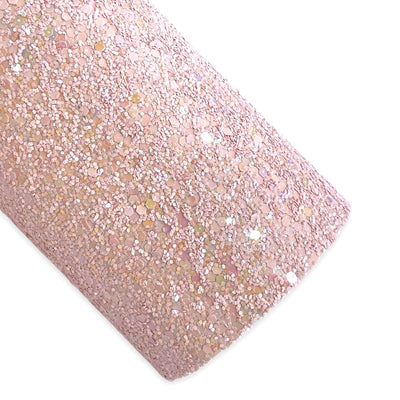 Heavenly Pink Chunky Glitter Leather