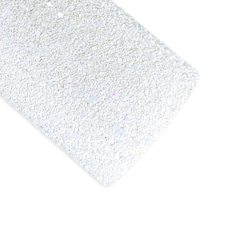 White Rainbow Premium Chunky Glitter Leather