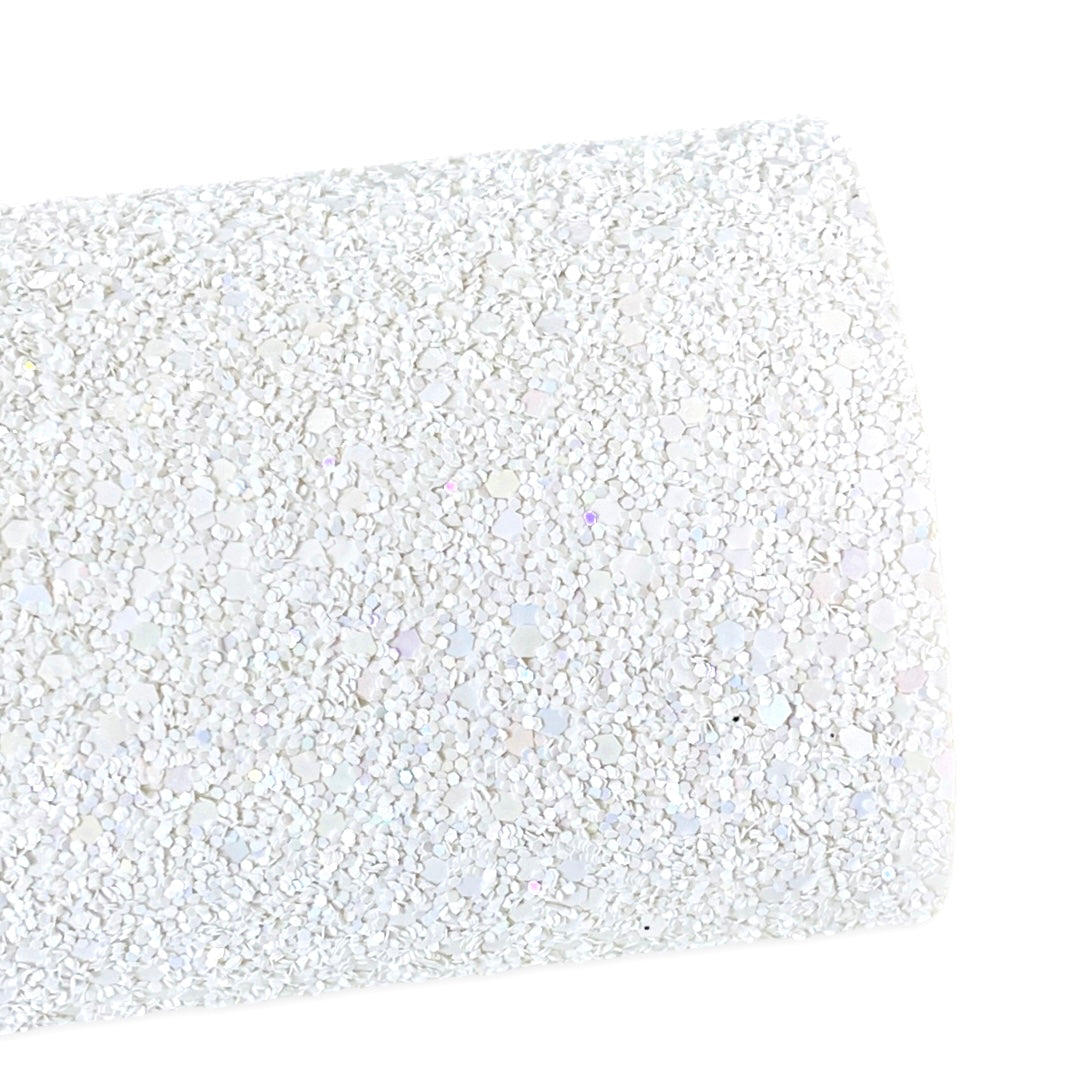 White Rainbow Premium Chunky Glitter Leather