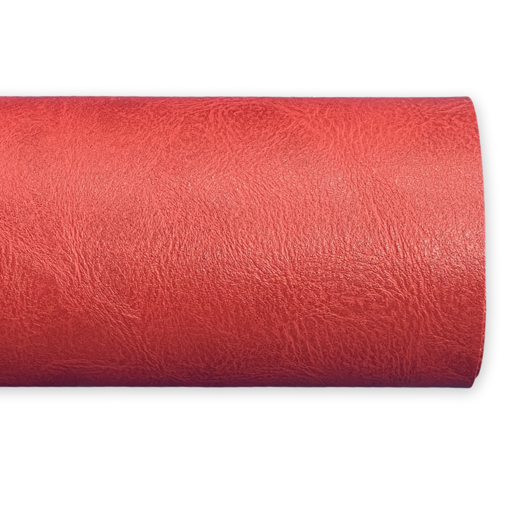 Deep Red Distressed Faux Leatherette