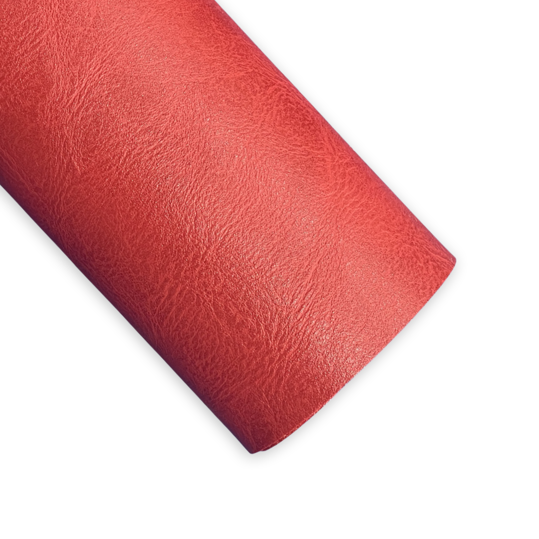 Deep Red Distressed Faux Leatherette