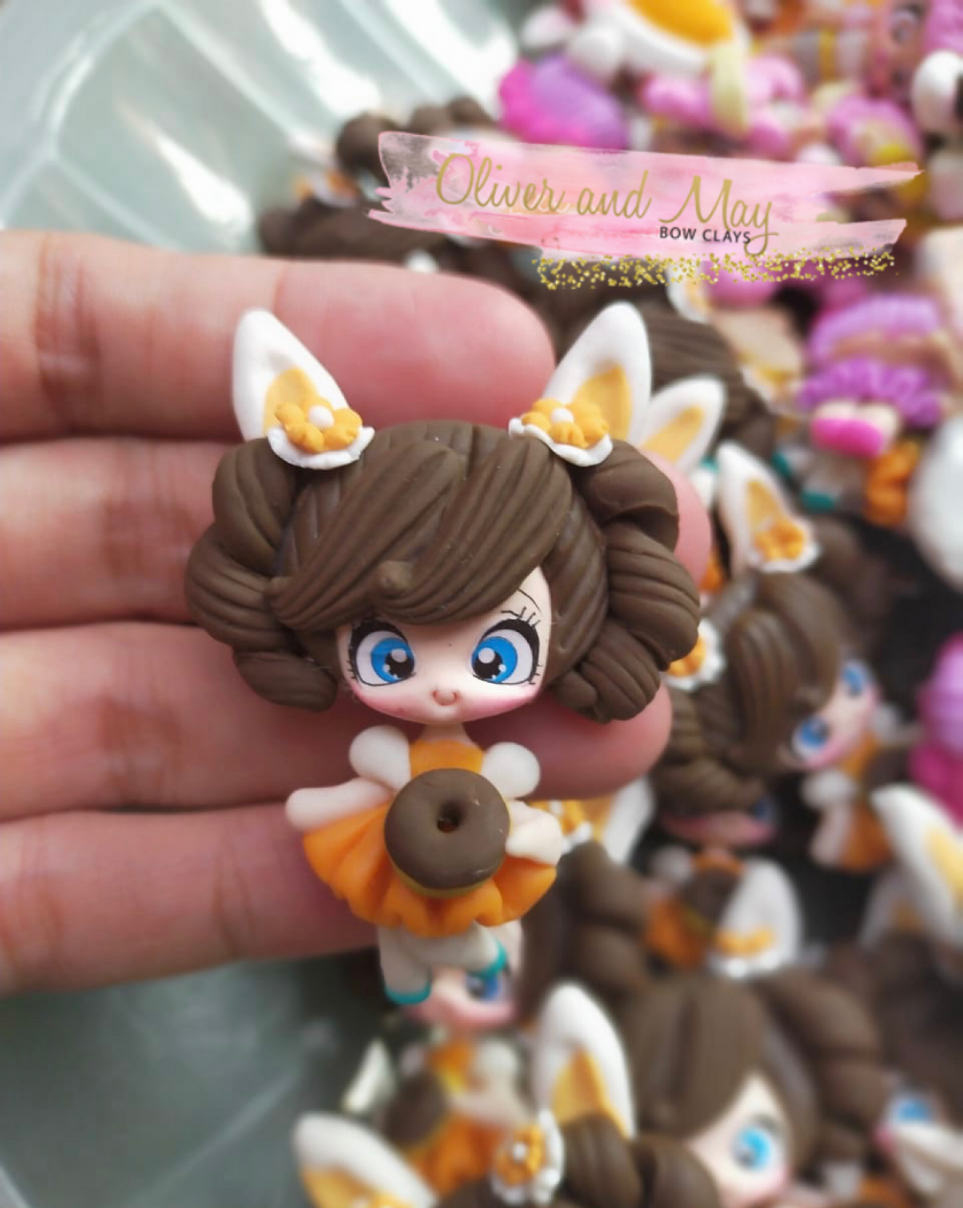 Easter Girl Bow Clay - In Stock Easter Bow Clays