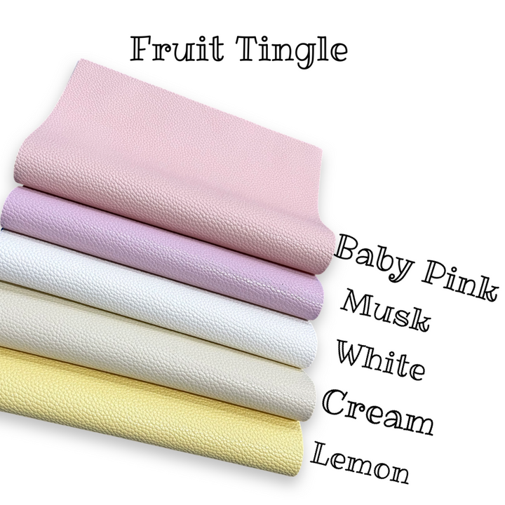 Custom Order 7 metres White Fruit Tingle Faux Leatherette