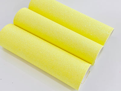 Fine Glitter Fabric Sheet in Bright Yellow 20 x 34cm Sheet