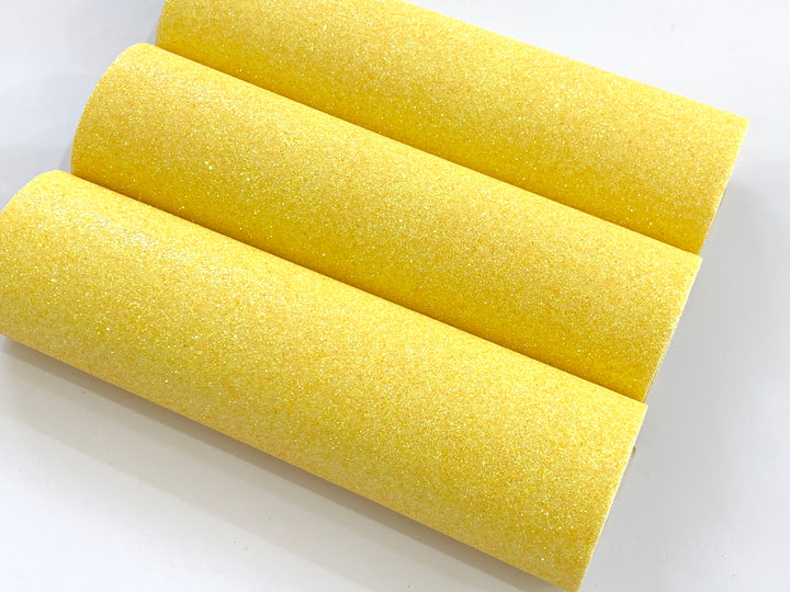 Feuille de tissu à fines paillettes jaune, feuille de 20 x 34 cm