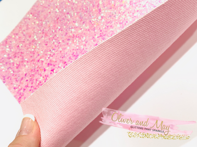 Pink Holographic Sequin Chunky Glitter Canvas